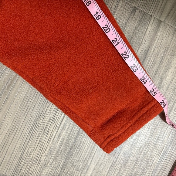 LL Bean Men’s Fleece Quarter Button Up Pullover Orange Sz LT Outdoor Zip Pockets - Picture 8 of 12